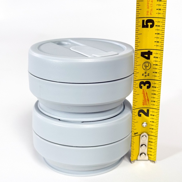 (2) STOJO Reusable 12oz Silicone Collapsible To-Go Cups – Cashmere Gray ☕🧃🌱 - Picture 6 of 7